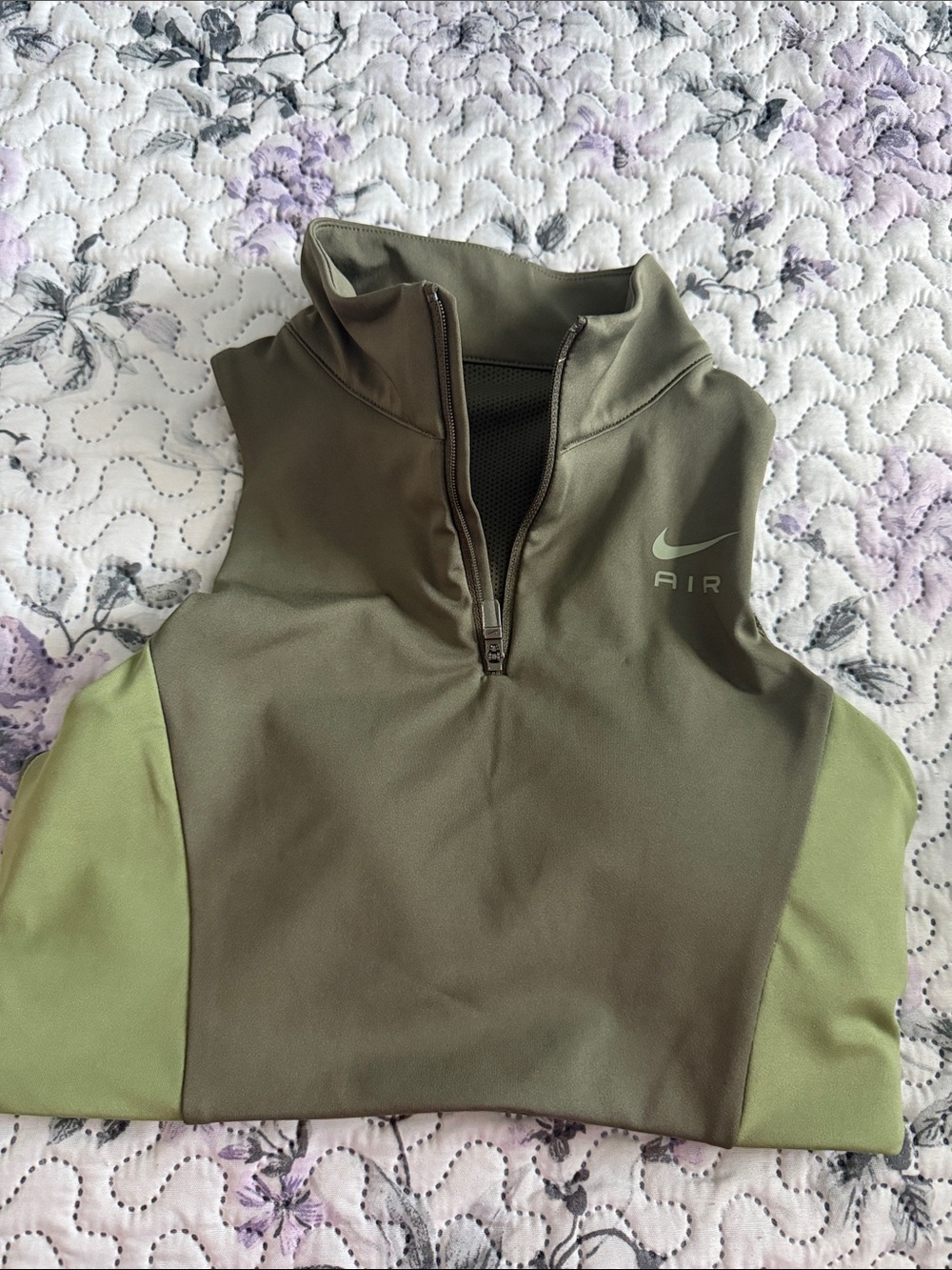 Nike Air Olive & Light Green Half-Zip Pullover